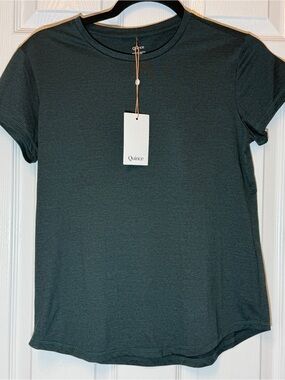 Quince Women's Forest Green Short Sleeve Crewneck Tee